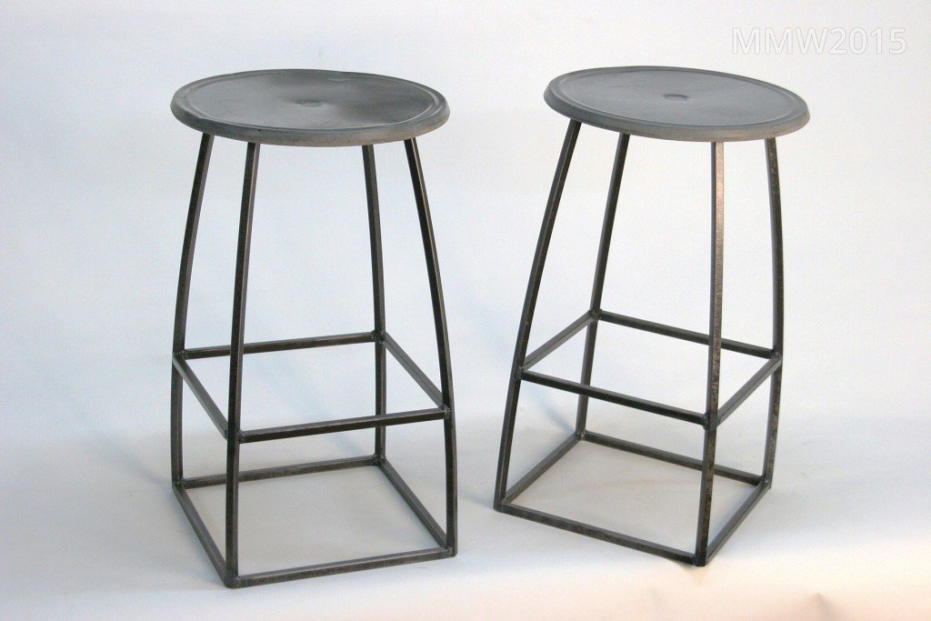 metal bar stools by Molotov Metalworks